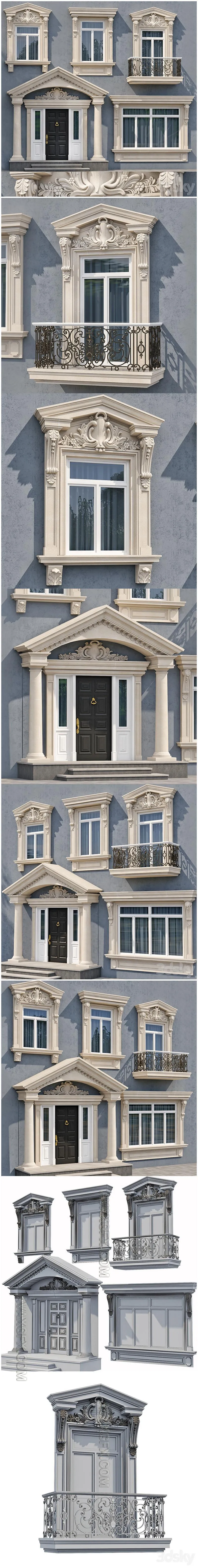 Windows and doors in the style of modern classics 5 - 3D Model
