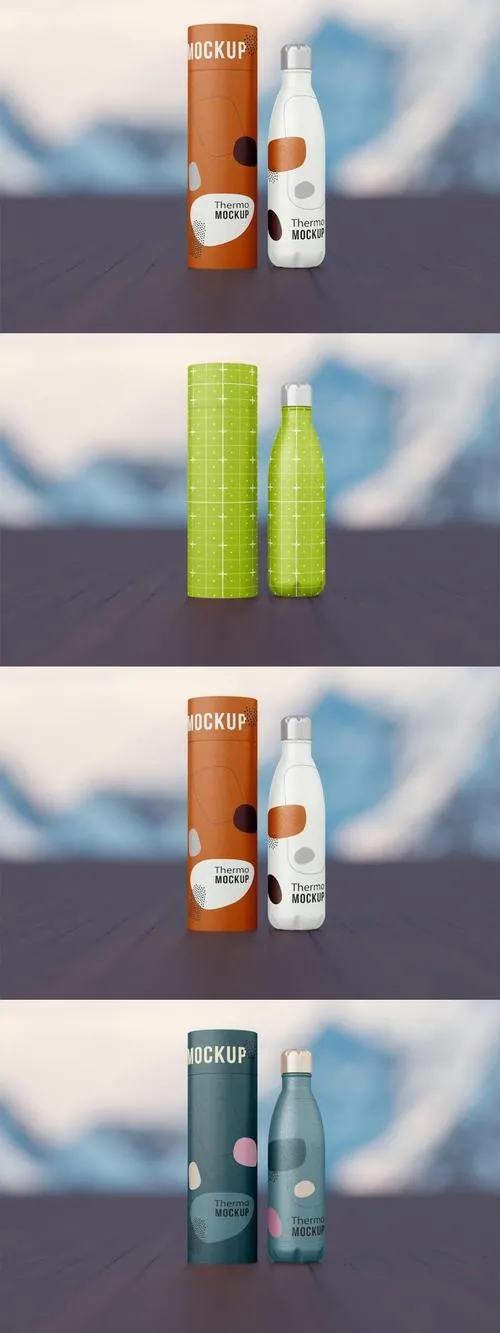 Thermo Bottle with Tube Mockup