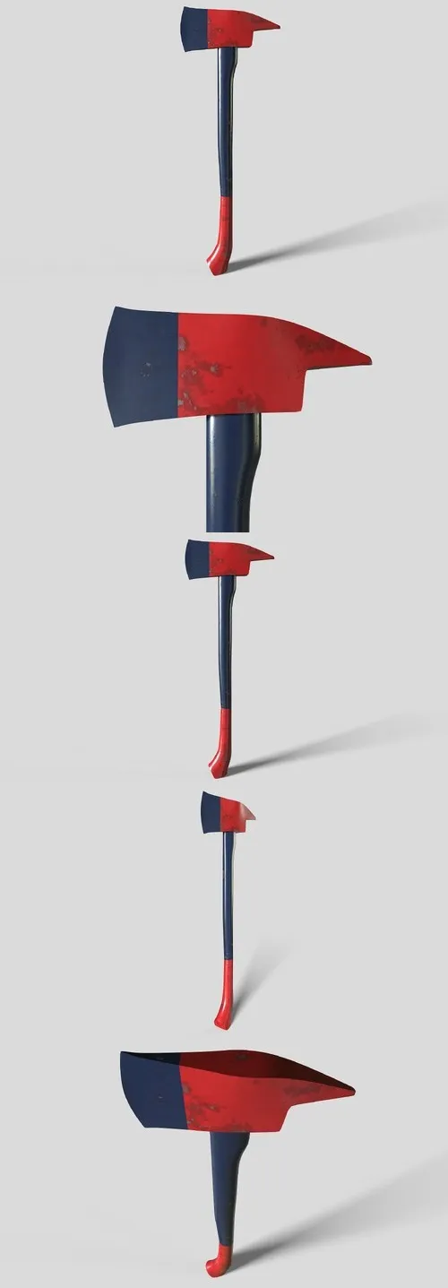 Fire Axe Lowpoly 3D model Model