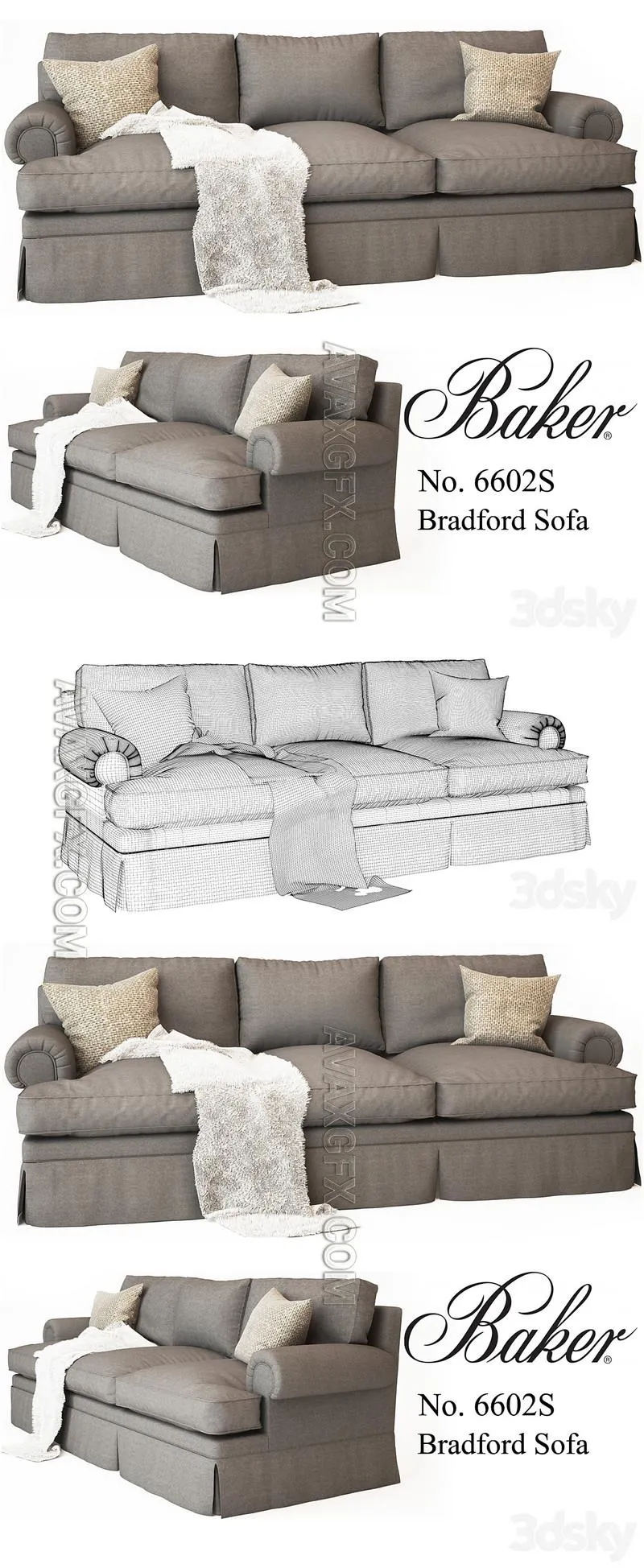 Baker_No. 6602S BRADFORD SOFA - 3D Model