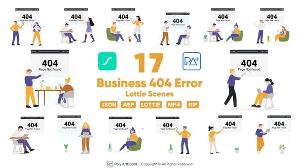 Business 404 Error Lottie Scenes 52314721 Videohive