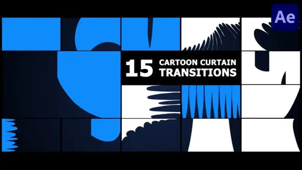 Cartoon Curtain Transitions | After Effects 52076338 Videohive
