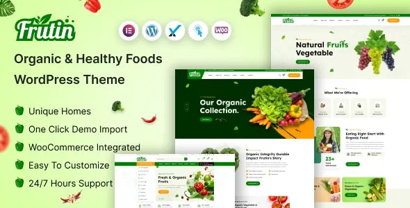 Frutin - Organic & Healthy Food WordPress Theme 51552529 Themeforest