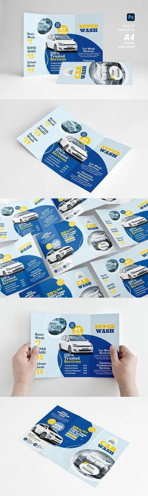 Car Wash Trifold Brochure 5J9JSX7