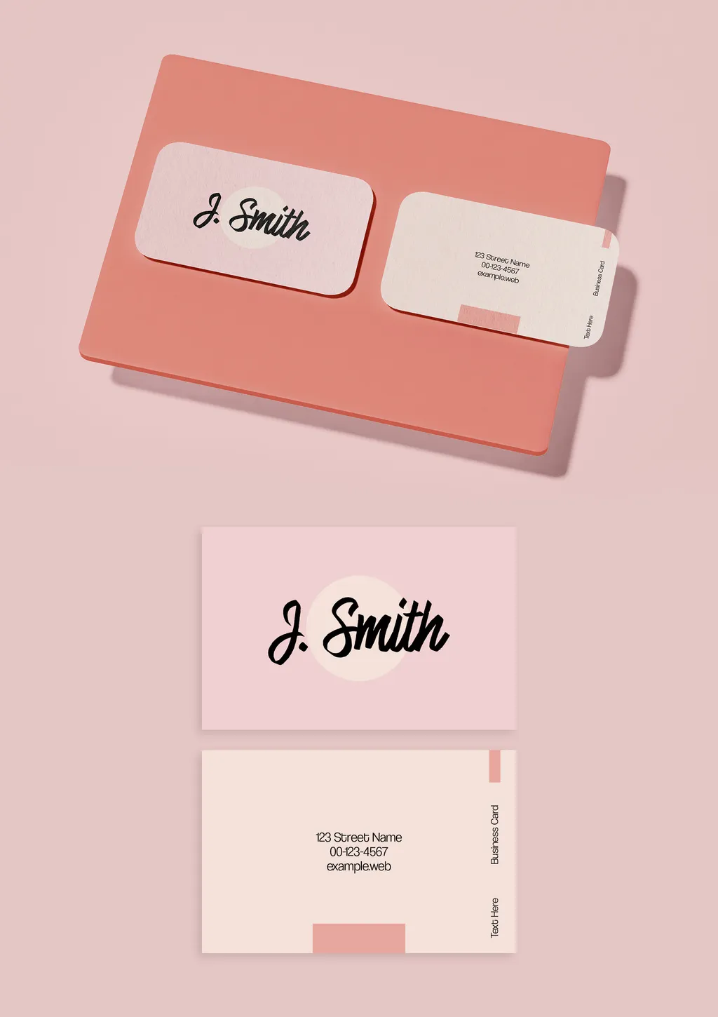 Adobestock - Pink Modern Business Card Layout 758994537