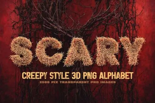 Creepy PNG Alphabet - UKDG8W2