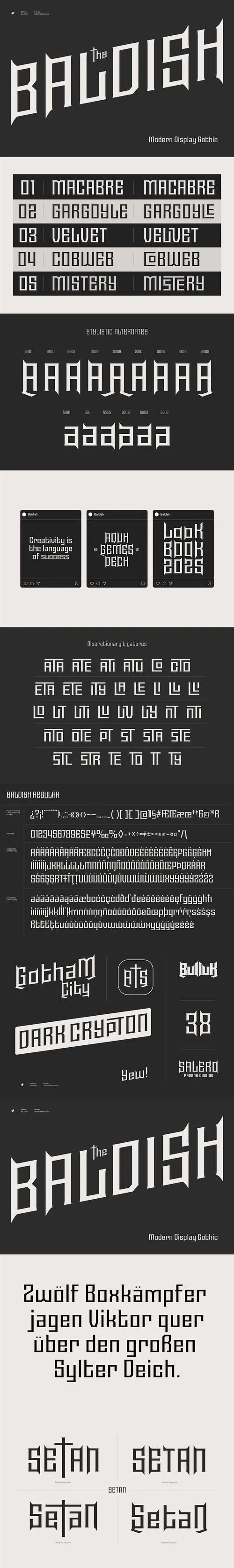 Baldish - Modern Display Gothic Font