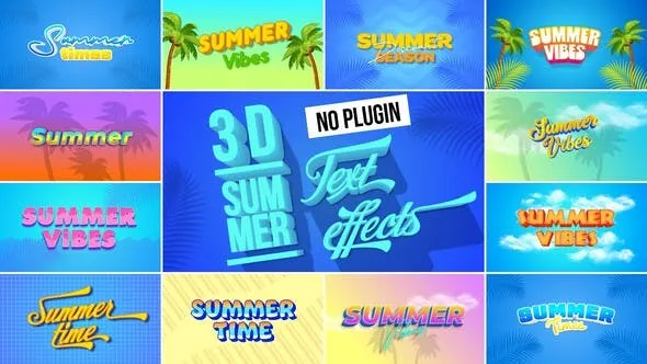 3D Summer Text Effects 52439241 Videohive