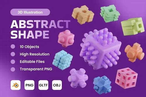 Abstract Shapes 3D Icon V.4