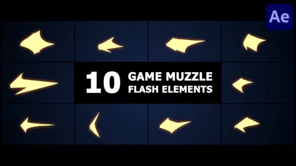 Game Muzzle Flash Elements | After Effects 52155436 Videohive
