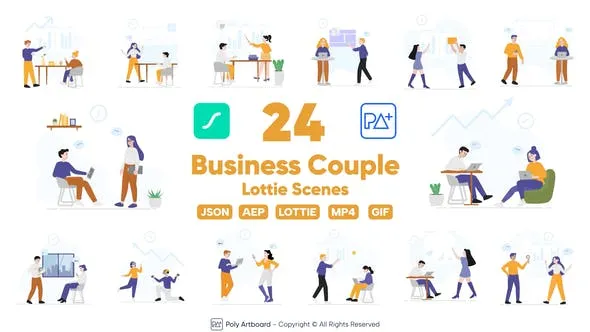Business Couple Lottie Scenes 52314770 Videohive
