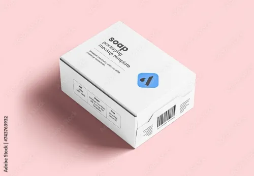 Adobestock - White Soap Box Packaging Mockup 743763932