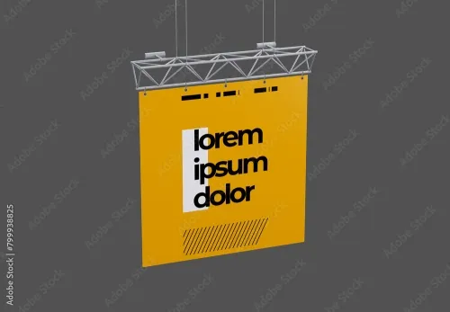 Hanging Exhibition Banner Mockup 799938825