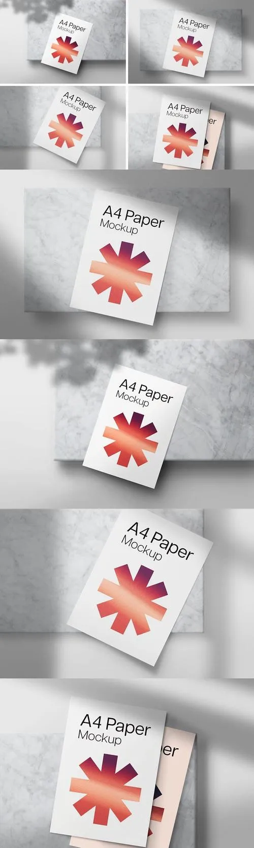 A4 Paper Mockup Marble Podium