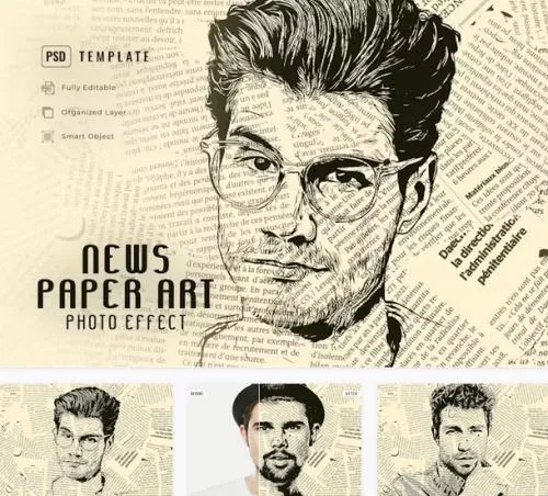 News Paper Art Photo Effect - D5SMJ4C