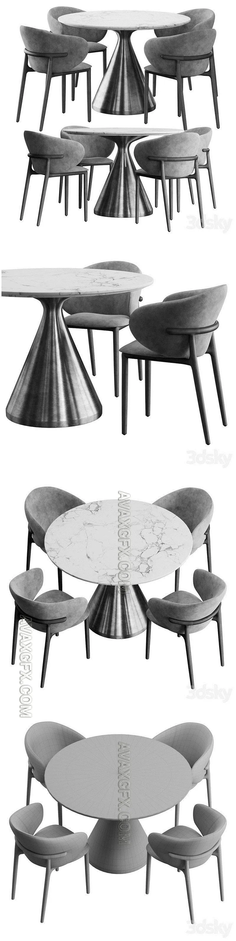 Artisan & West elm Silhouette dining set - 3D Model