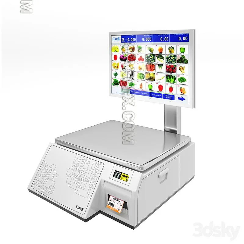 Commercial scales CAS with touch screen - 3D Model