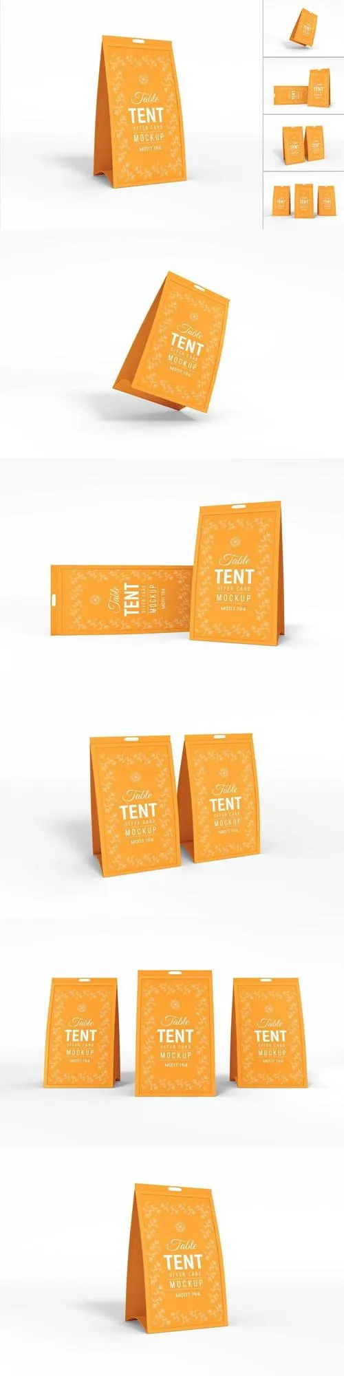 Paper Table Tent Offer Card Branding Mockup Set