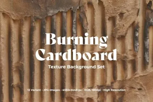 Burning Cardboard Texture Background Set - XC7HV9Z