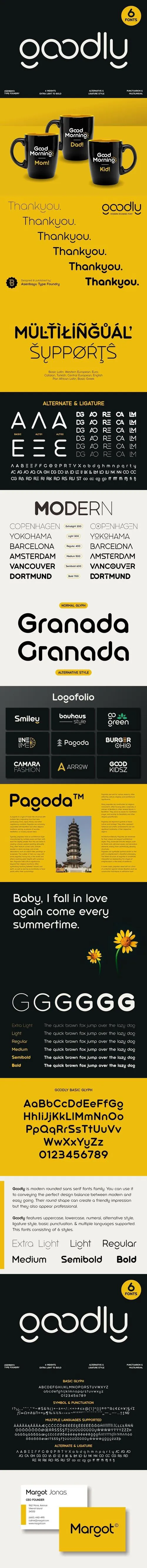 Goodly - Geometric Rounded Fonts Family