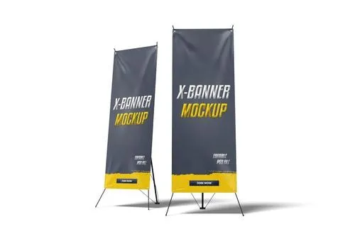 Double of X Banner Mockup