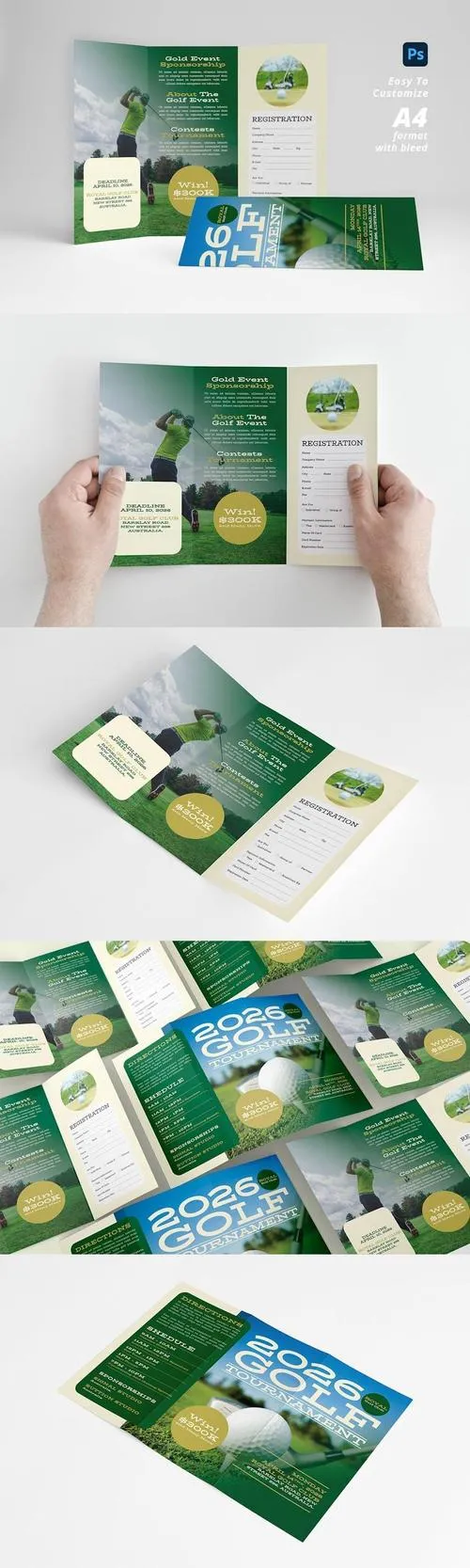 Golf Tournament Trifold Brochure VZ597D4