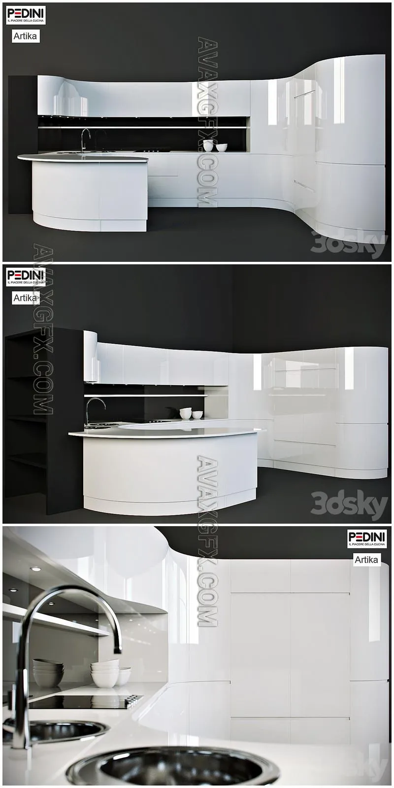 Kitchen Pedini - Artika - 3D Model