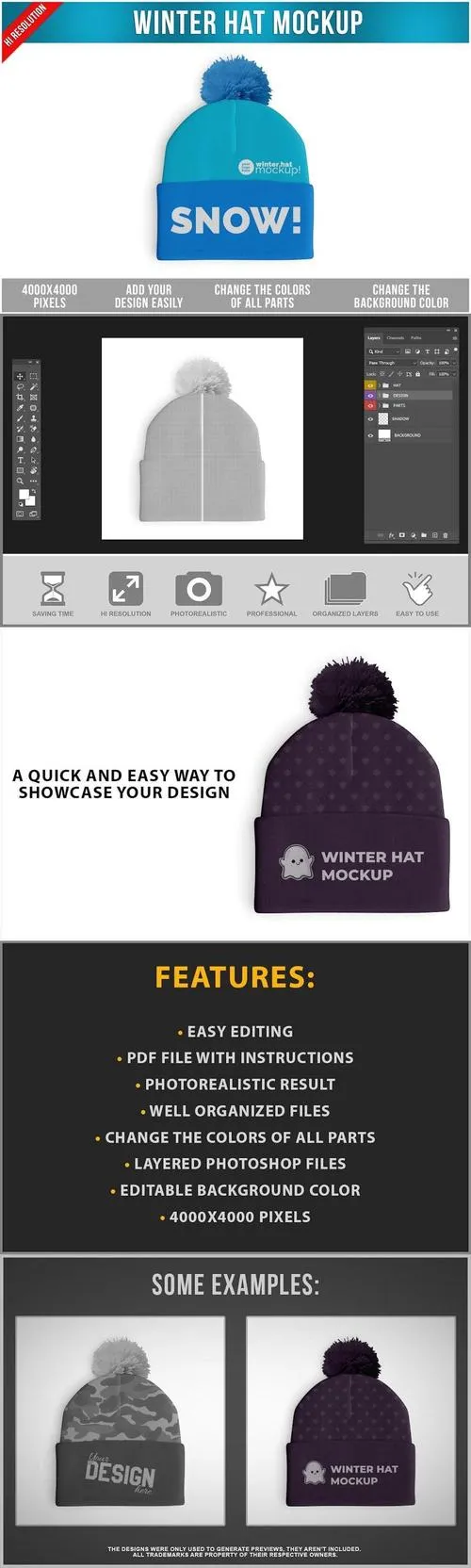 Winter Hat Mockup