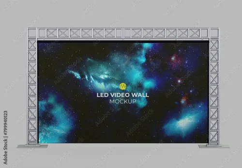 Front View of Event Led Video Wall Mockup 799940123