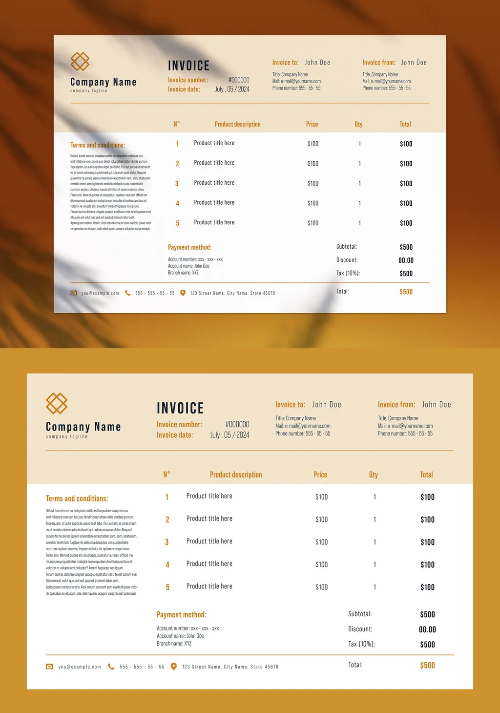 Adobestock - Modern Invoice Layout with Pink Accents 758299414