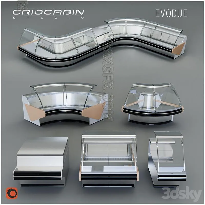 Refrigerated showcase Criocabin Evodue - 3D Model