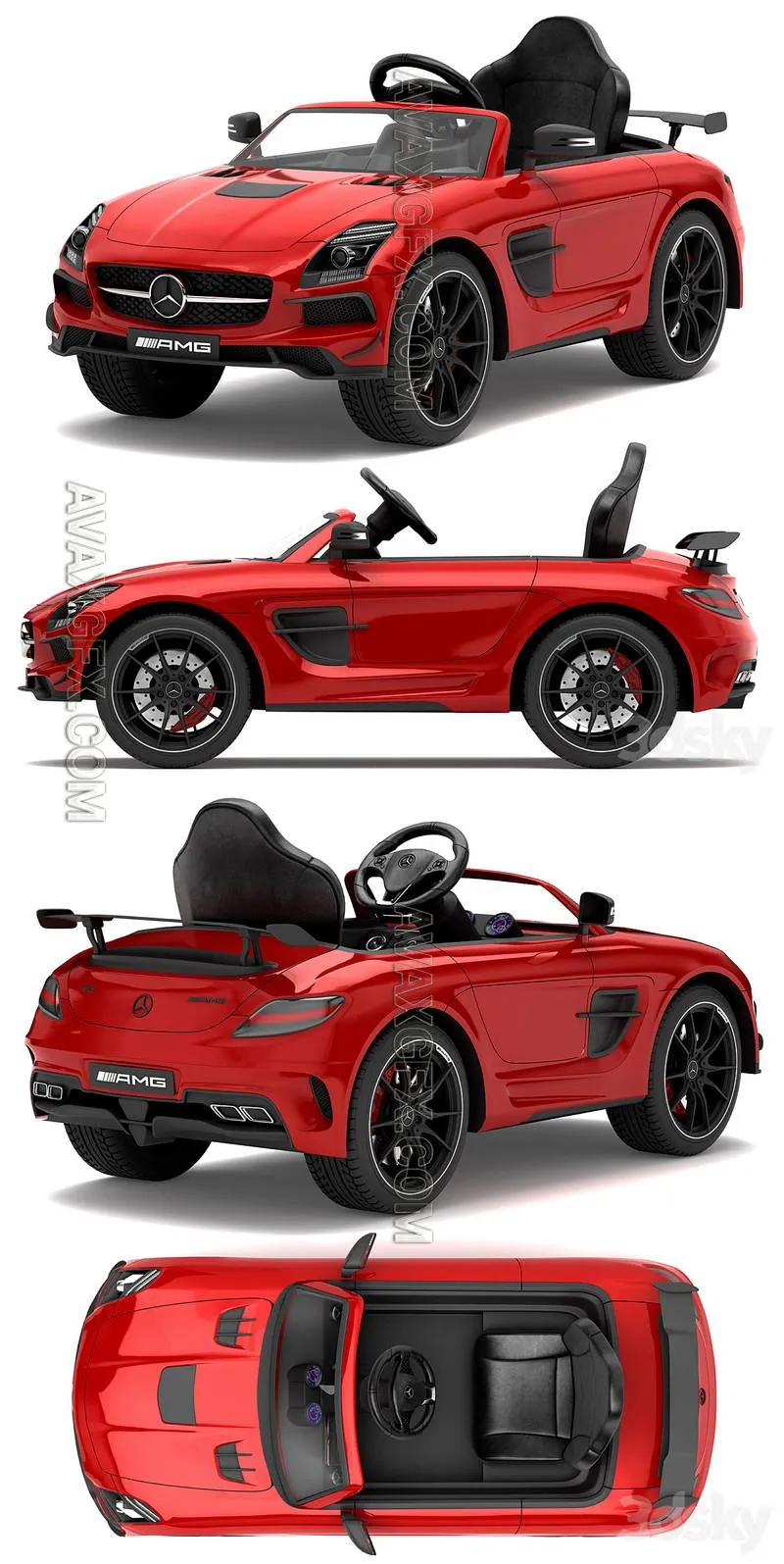 Children's electric car Mercedes-Benz SLS AMG - 3D Model