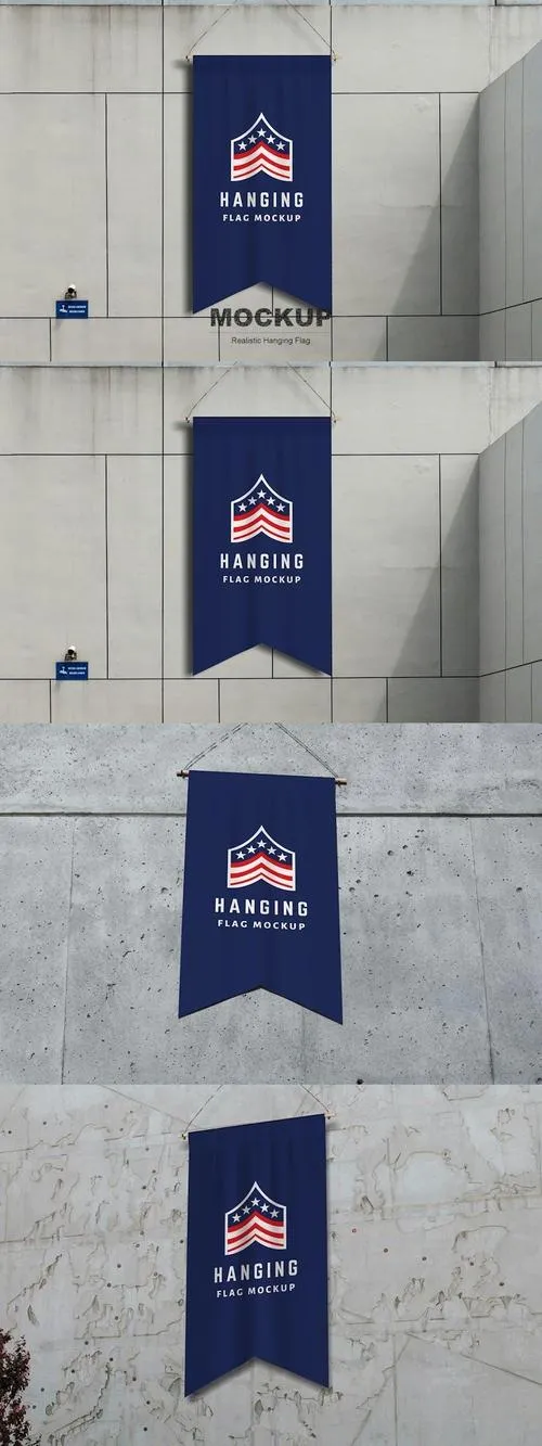 Hanging Flag Mockup