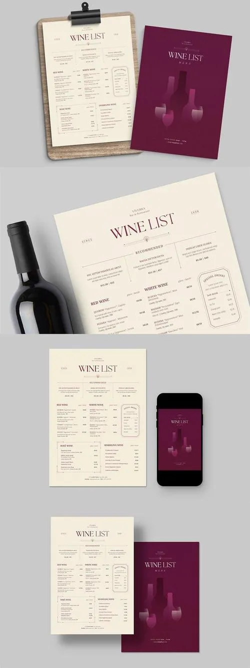 Restaurant Wine List Template L56EN4K