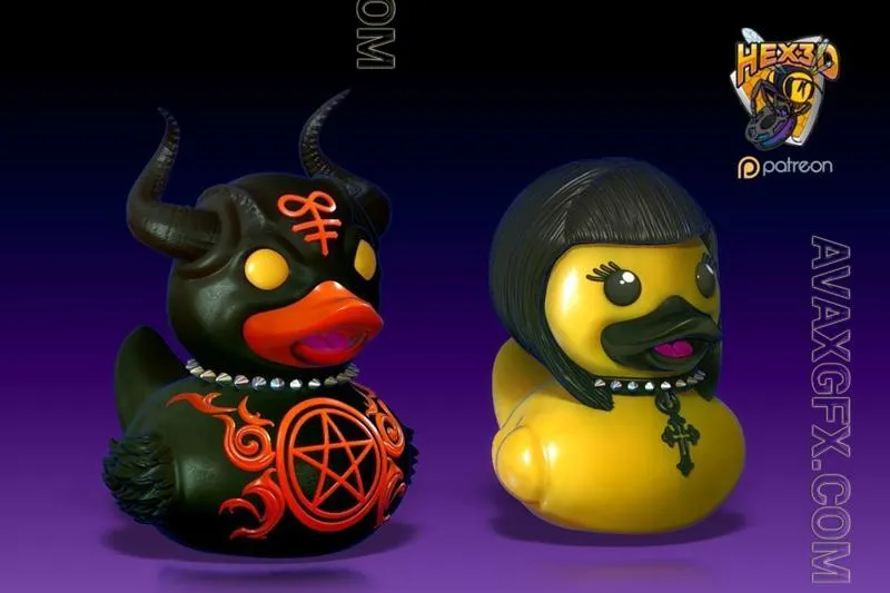 Hex3D - Devil Duck and Goth Duck - STL 3D Model