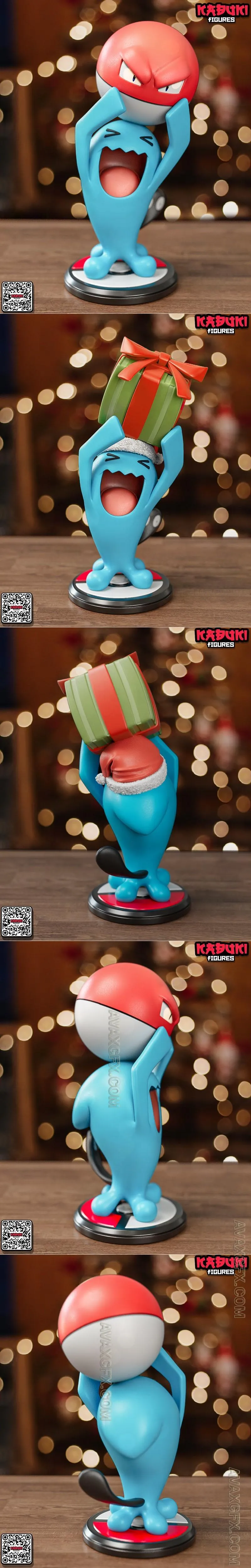 Kabuki Figures - Wobbuffet Christmas - STL 3D Model