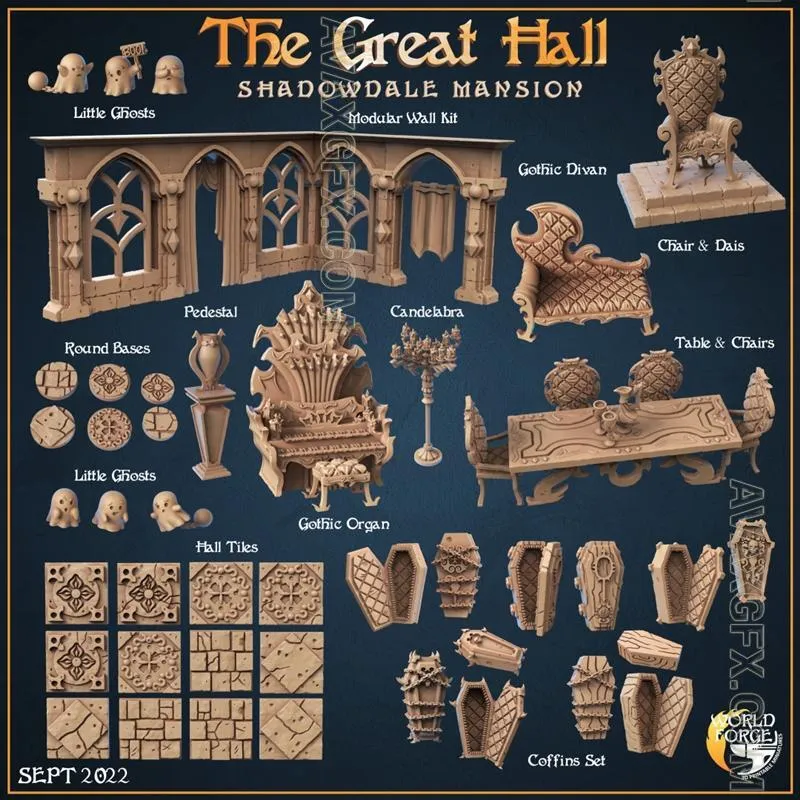 The Great Hall Shadowdale Mansion - STL 3D Model