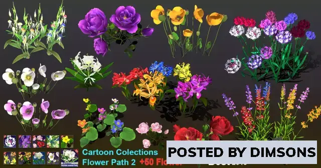 Unity 3D-Models Cartoon Colections Flower Path 2 v1.1