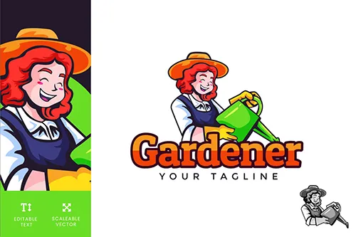 Gardener Logo Illustration Vector