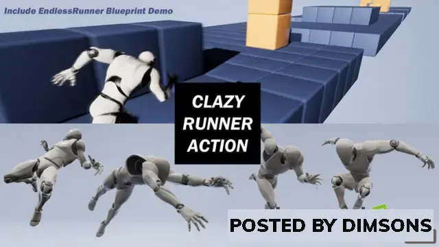 Unreal Engine Animations CLazy Runner Action Pack v5.3