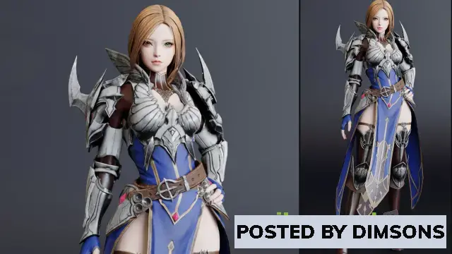 Unreal Engine Characters Dominique Girl Low-poly 3D model v5.1+