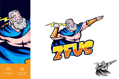 Zeus Gaming Logo Illustration Vector