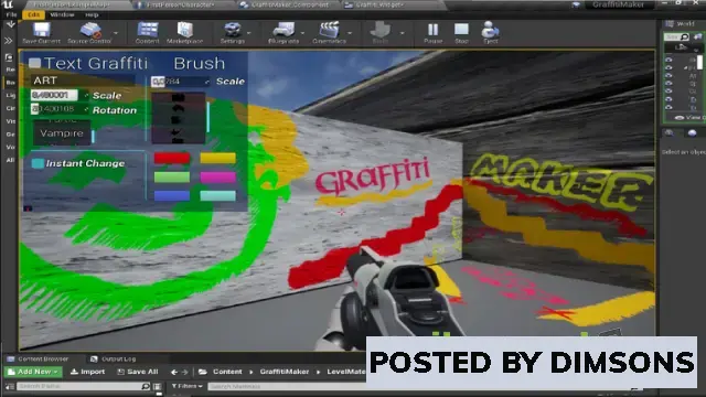 Unreal Engine Blueprints Graffiti Maker (In-Game) v5.0-5.3