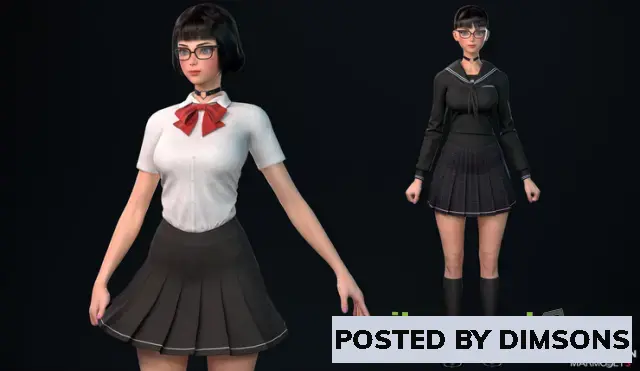 Unreal Engine Characters Millie Schoolgirl v4.27+