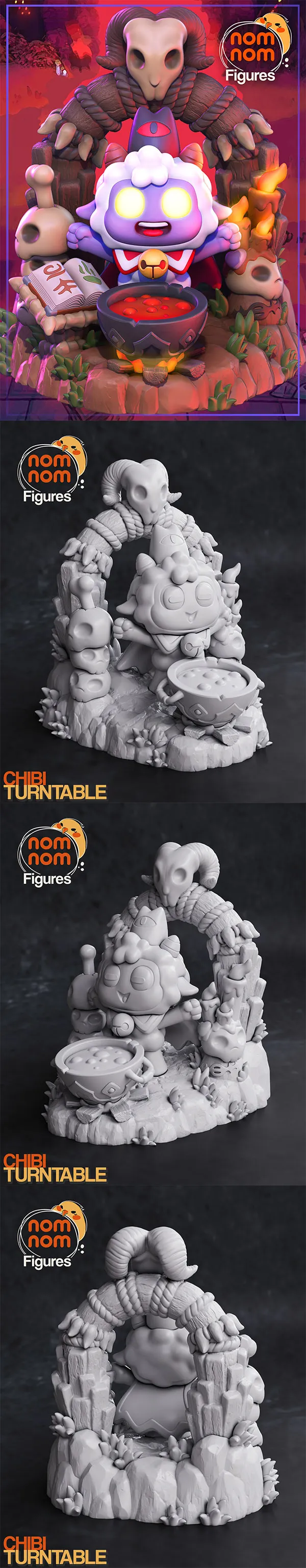 Nomnom Figures – Chibi Lamb – Cult of the Lamb – 3D Print