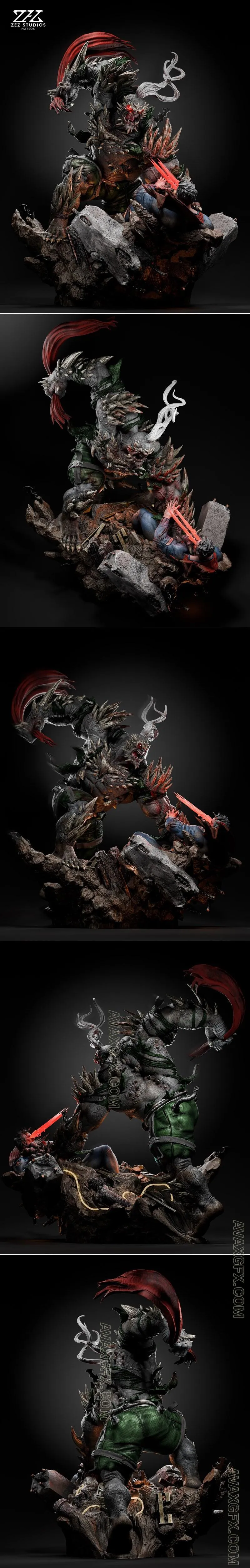 ZEZ Studios - Doomsday Statue and Bust - STL 3D Model