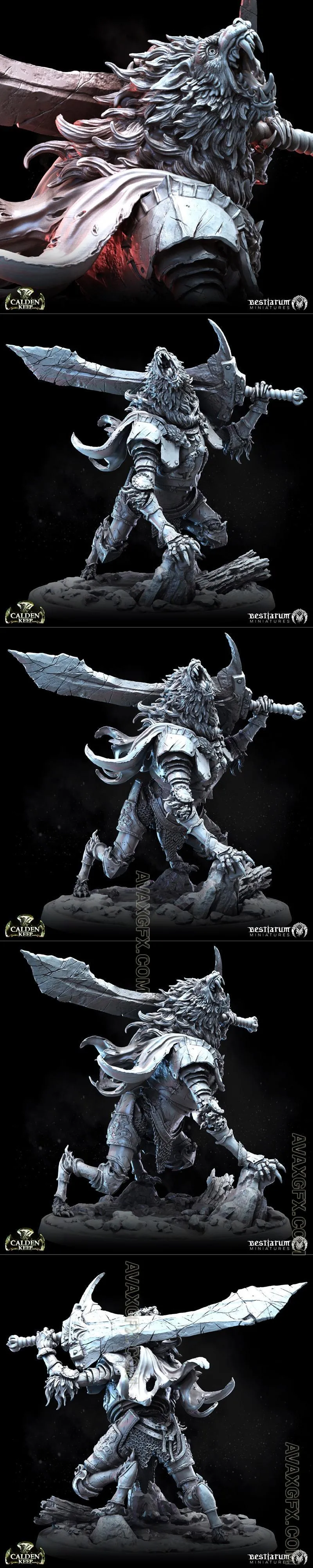 Bestiarum Miniatures - Knight of the Gravid Moon - STL 3D Model