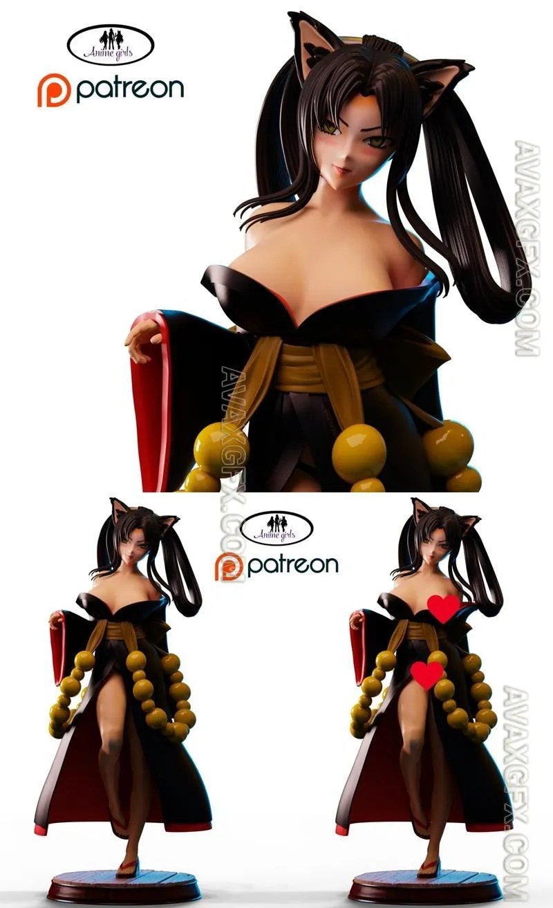 Anime Girl - Kuroka High School DxD - STL 3D Model