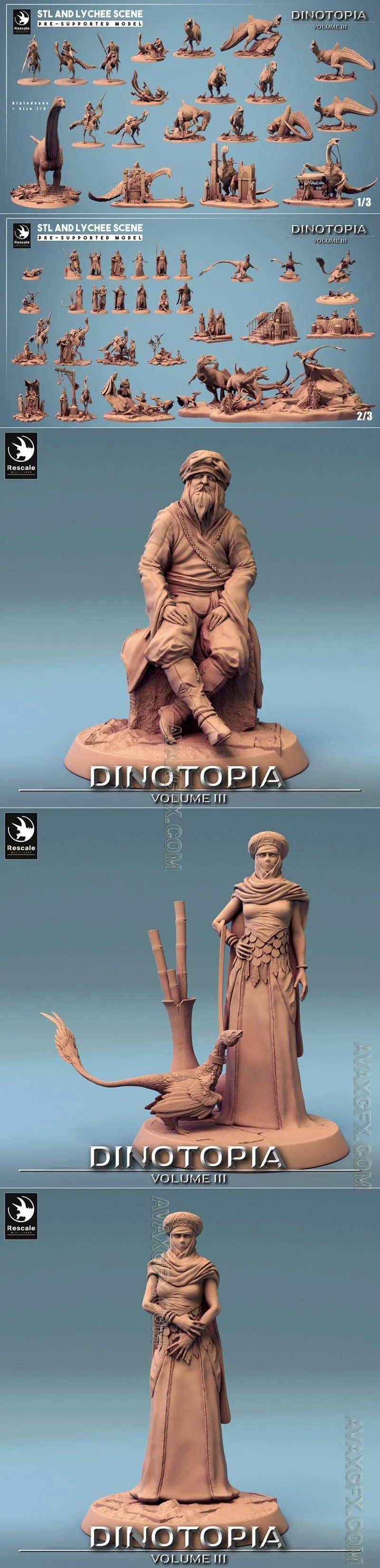 Rescale Miniatures - Dinotopia Vol.III June 2024 - STL 3D Model