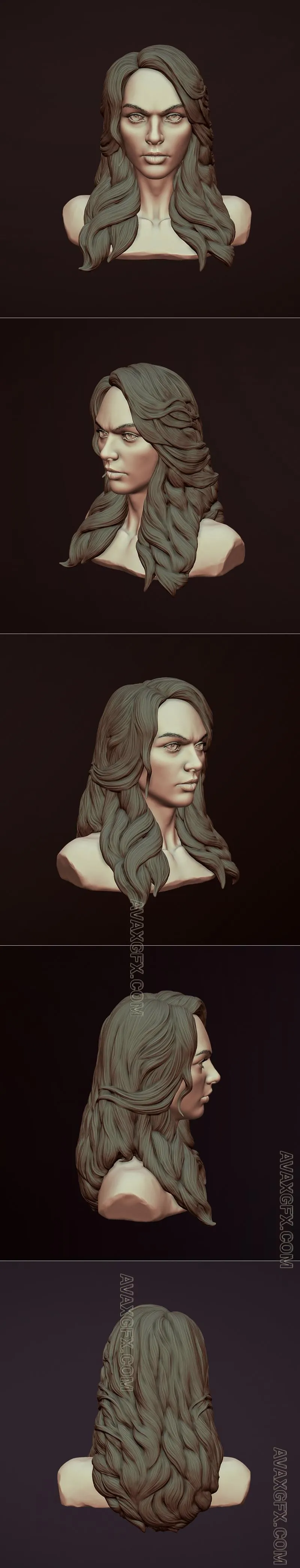 Female Hairstyle 25 - STL 3D Model